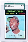 1971 Topps Bb- #400 Hank Aaron, Braves- SGC Rejected “Altered- Color”.