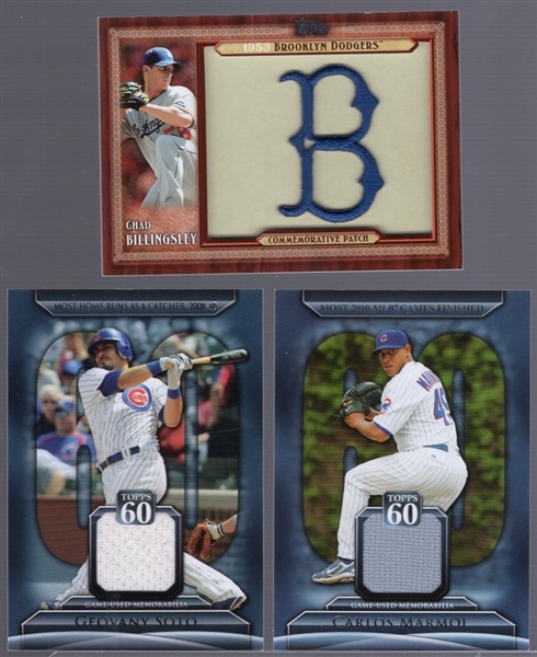 2011 Topps Bsbl.- 3 Diff. Insert “Relic/ Manufactured Patch Cards