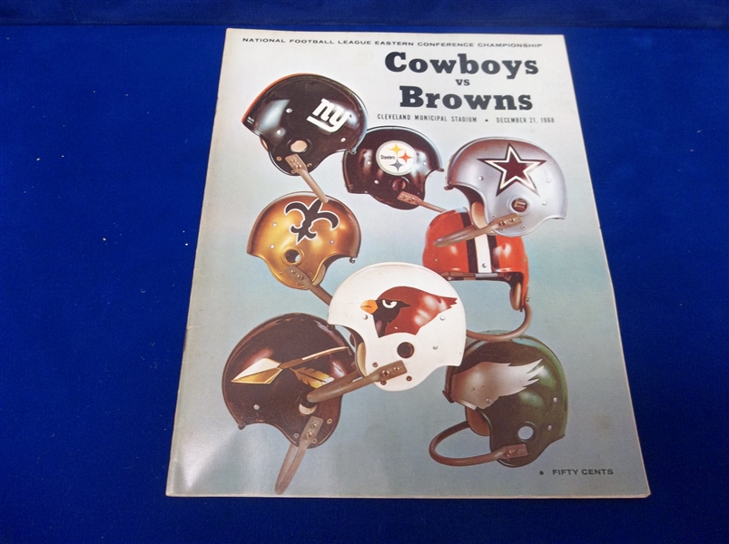 12/21/68 Cowboys @  Browns NFL Eastern Conference Championship Program