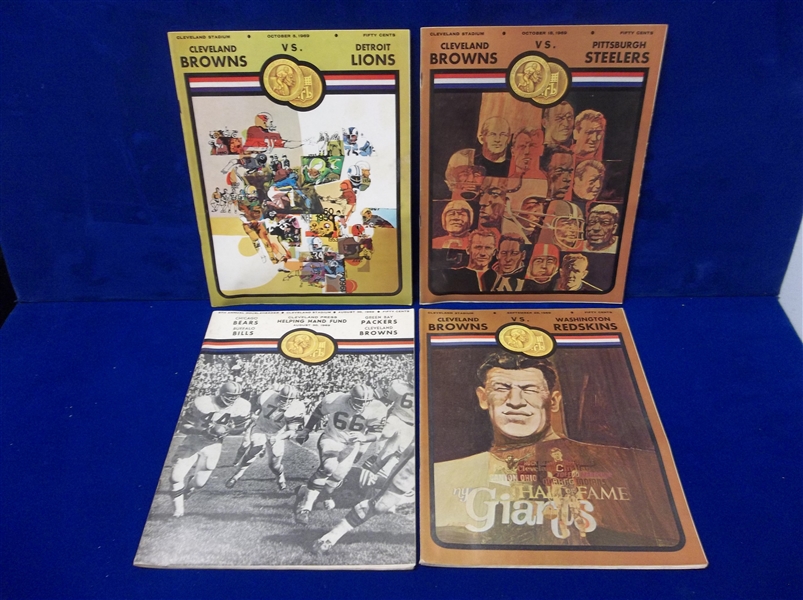 1969 Cleveland Browns NFL Home Game Programs- 4 Diff.