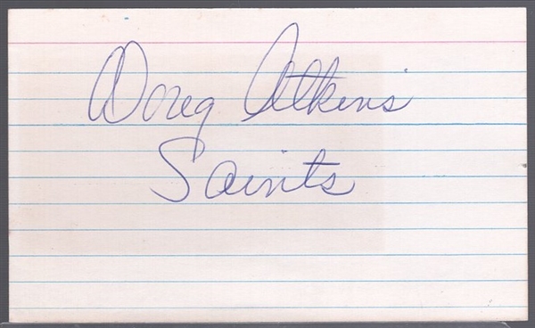 Autographed Doug Atkins NFL Index Card
