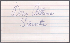 Autographed Doug Atkins NFL Index Card