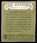 1911 United Cigar Stores Co. “The Aviators” (T38)- Hubert Latham