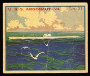 1930’s Newport Products Co. “Battleship Gum” (R20)- #31 U. S. S. Argonaut, Fleet Submarine
