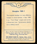 1930’s Shelby Gum Co. “Fighting Planes” (R47)- #3 Douglas TBD-1