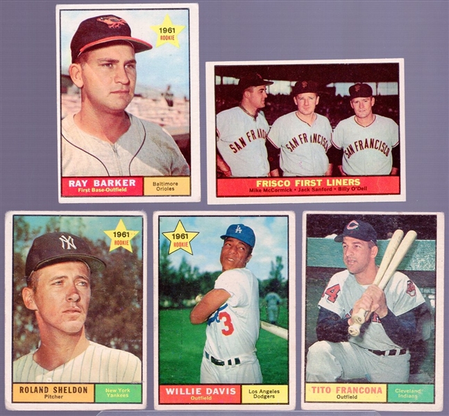 1961 Topps Bb- 5 Diff