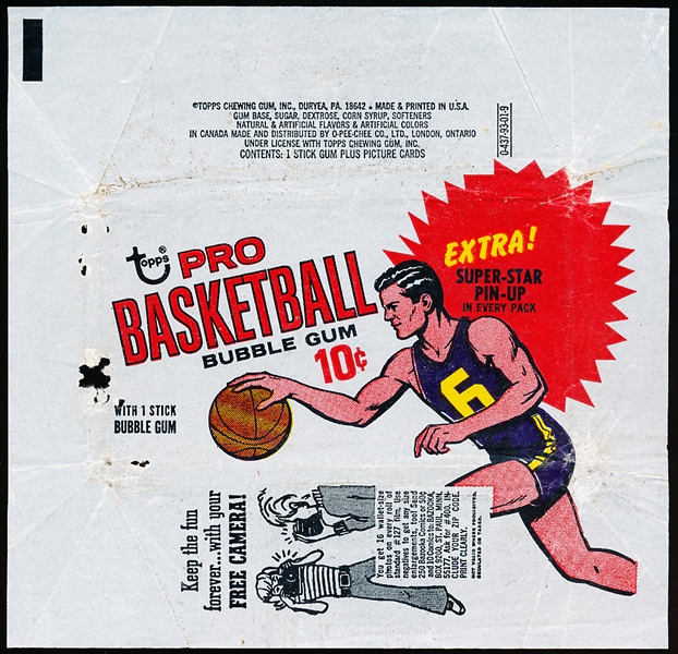 1969-70 Topps Basketball- 10 Cent Wrapper