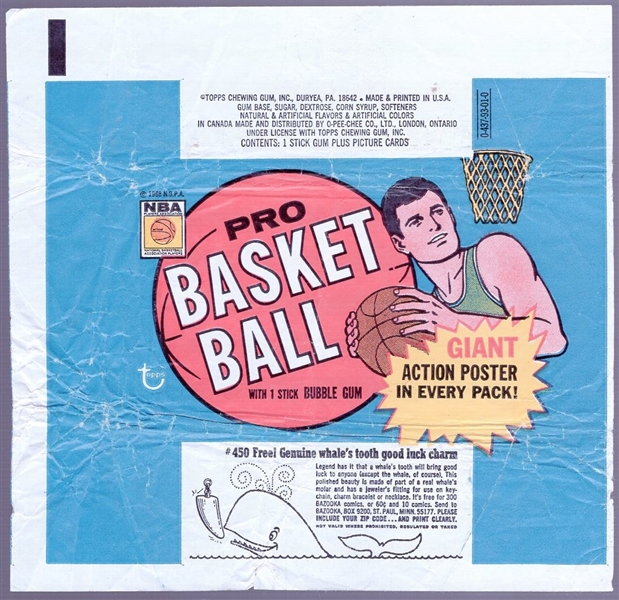 1970-71 Topps Basketball Wrapper