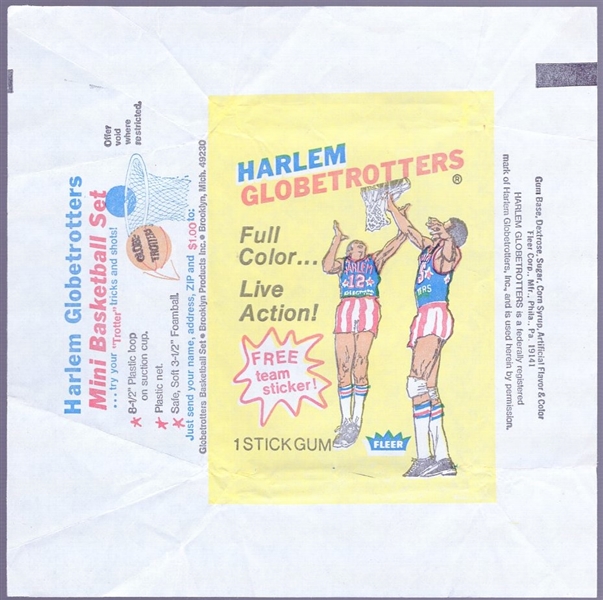 1971-72 Fleer Harlem Globe Trotters Basketball Wrapper