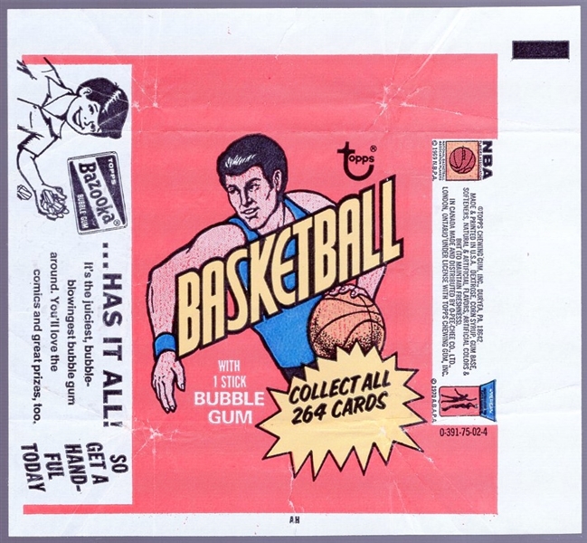 1974-75 Topps Basketball Wrapper- “Collect All 264 Cards” version