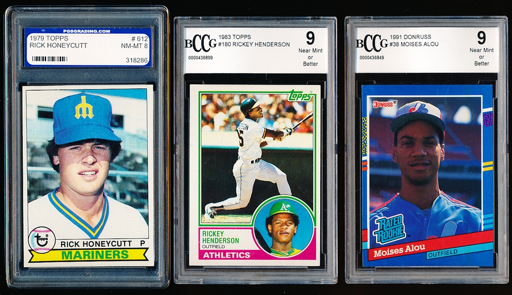 Three Graded Baseball Cards