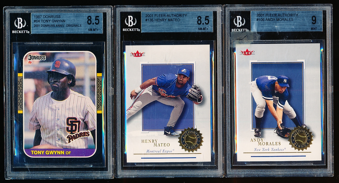 Three Baseball Cards- graded by Beckett