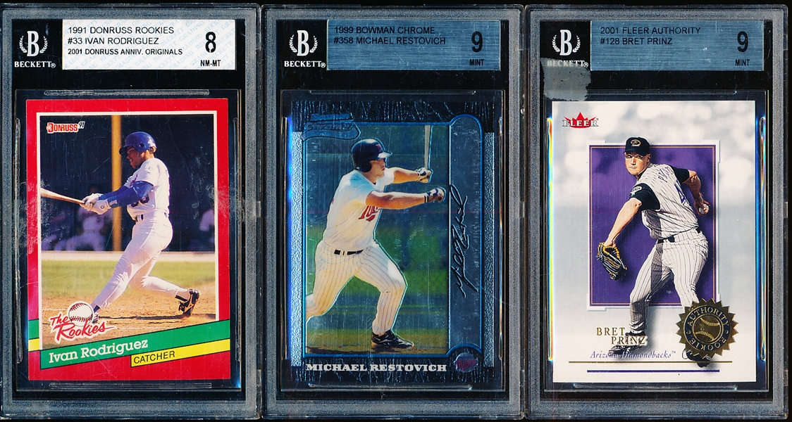 Three Baseball Cards- graded by Beckett