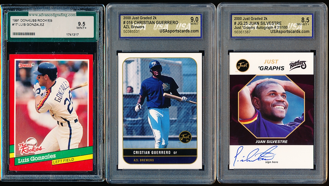 Three Baseball Cards- Graded!