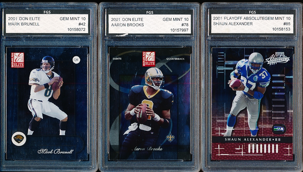 Three FGS Graded Football Cards