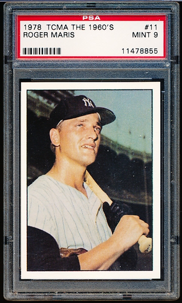 1978 TCMA “The 1960’s” #11 Roger Maris- PSA Graded Mint 9.