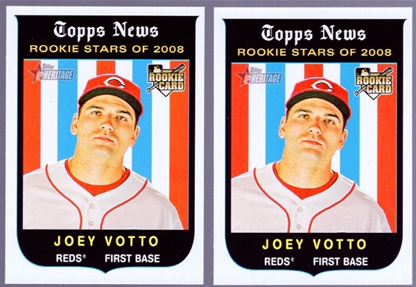 2008 Topps Heritage Bsbl. #146 Joey Votto RC- 2 Cards