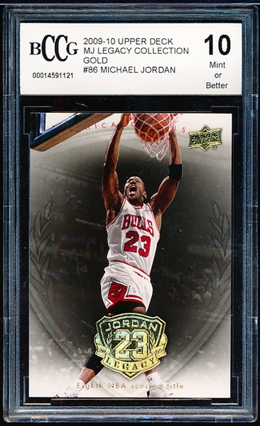 2009-10 Upper Deck MJ Legacy Bskbl. Collection Gold #86 Michael Jordan- BCCG (Beckett.com) Graded Mint or Better 10.