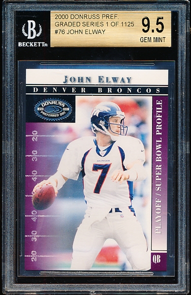 2000 Donruss Preferred QBC #76 John Elway- Beckett Graded Gem Mint 9.5