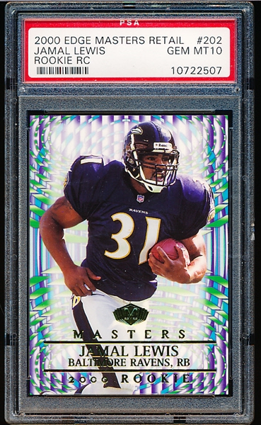 2000 Edge Masters Retail Ftbl. #202 Jamal Lewis RC- PSA Graded Gem Mint 10.