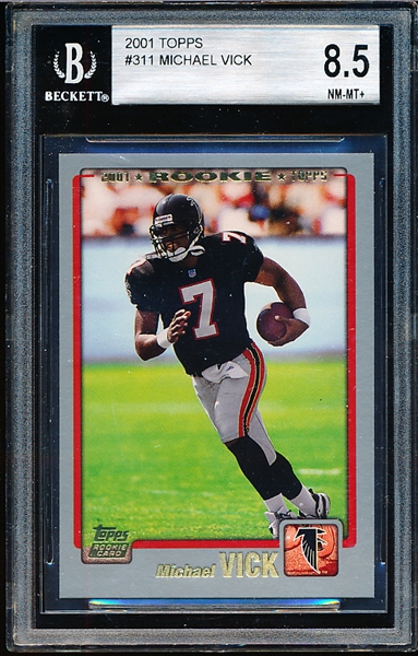 2001 Topps Ftbl. #311 Michael Vick RC- Beckett Graded Near Mint to Mint 8.5