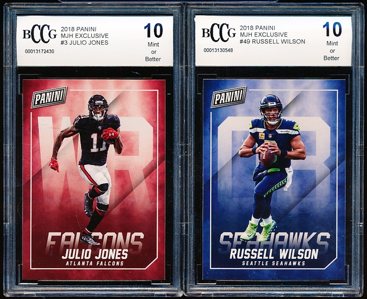 2018 Panini MJH Exclusive Ftbl.- 2 Diff. BCCG (Beckett.com) Graded Mint or Better 10 Cards