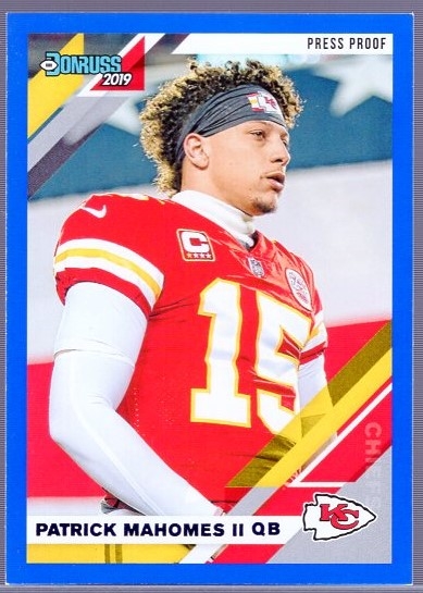 2019 Donruss Ftbl. “Press Proof” #1 Patrick Mahomes Photo Variation