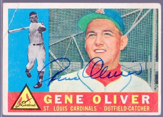Autographed 1960 Topps Bsbl. #307 Gene Oliver, Cardinals