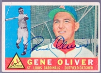 Autographed 1960 Topps Bsbl. #307 Gene Oliver, Cardinals