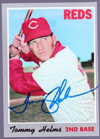 Autographed 1970 Topps Bsbl. #159 Tommy Helms, Reds