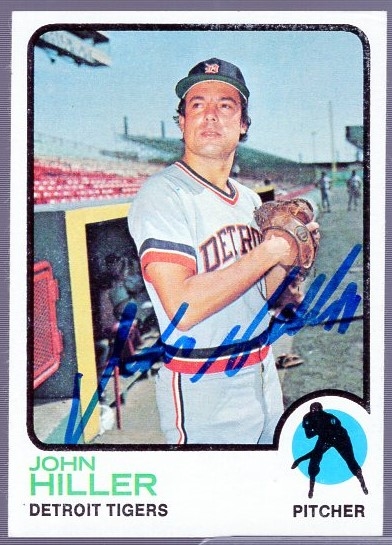 Autographed 1973 Topps Bsbl. #448 John Hiller, Tigers