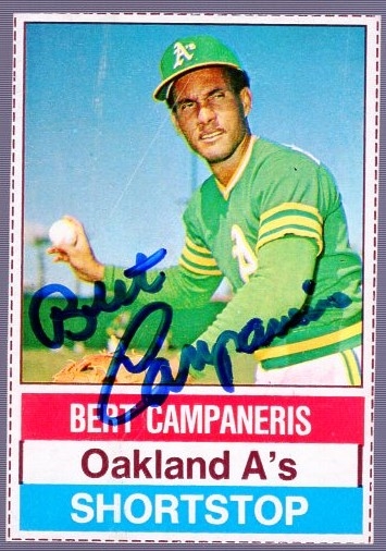 Autographed 1976 Hostess Bsbl. #61 Bert Campaneris