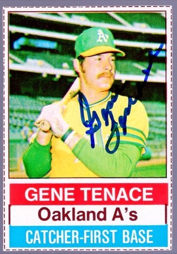 Autographed 1976 Hostess Bsbl. #122 Gene Tenace