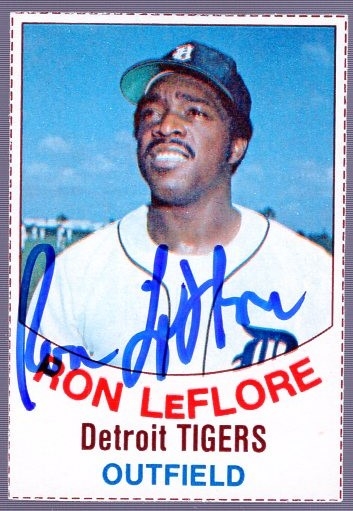 Autographed 1977 Hostess Bsbl. #50 Ron LeFlore, Tigers