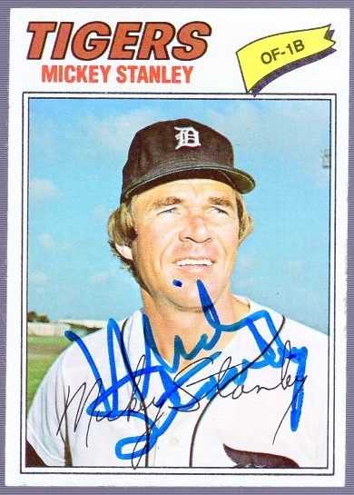 Autographed 1977 Topps Bsbl. #533 Mickey Stanley, Tigers