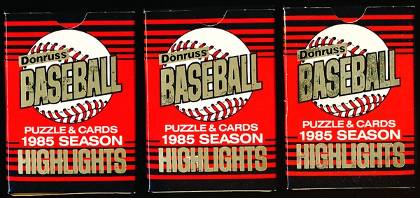 1985 Donruss Bb “Highlights”- 3 Factory Sealed Sets of 56