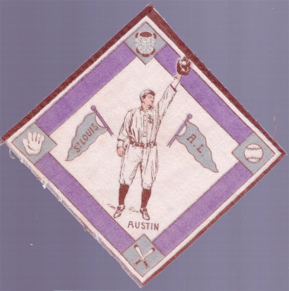 1914 B18 Baseball Blanket-Austin, St. Louis AL- Purple Basepaths