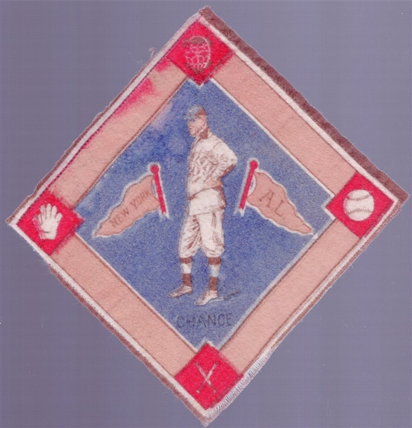 1914 B18 Baseball Blanket-Frank Chance, New York AL – Blue infield version