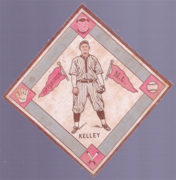 1914 B18 Baseball Blanket-Joe Kelley, Pittsburgh NL- Red pennnants side panel