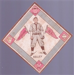 1914 B18 Baseball Blanket-Joe Kelley, Pittsburgh NL- Red pennnants side panel