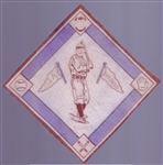 1914 B18 Baseball Blanket- Turner, Cleveland AL – Purple basepaths version