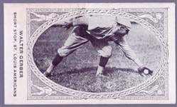 1922 W573 Bb Strip Card- Walter Gerber, St. Louis Americans