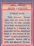 1936 Diamond Matchbook- Stanley Hack, Cubs