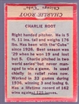 1936 Diamond Matchbook- Charlie Root, Cubs