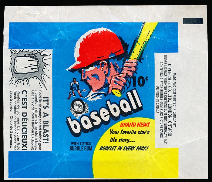 1971 O-Pee-Chee Baseball 10 Cent Wrapper – “It’s a Blast “ side panel.