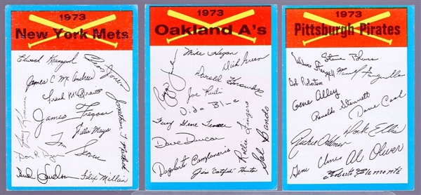 1973 Topps Bb- Blue Team Checklists- 20 Asst