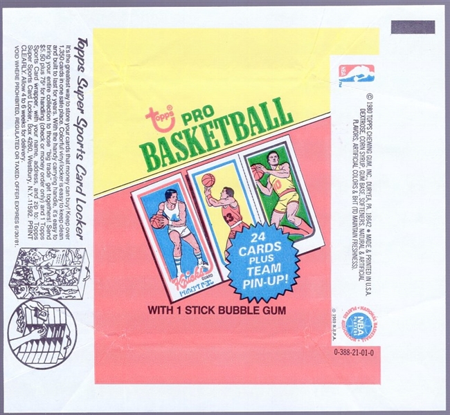 1980-81 Topps Basketball – 6 Wrappers