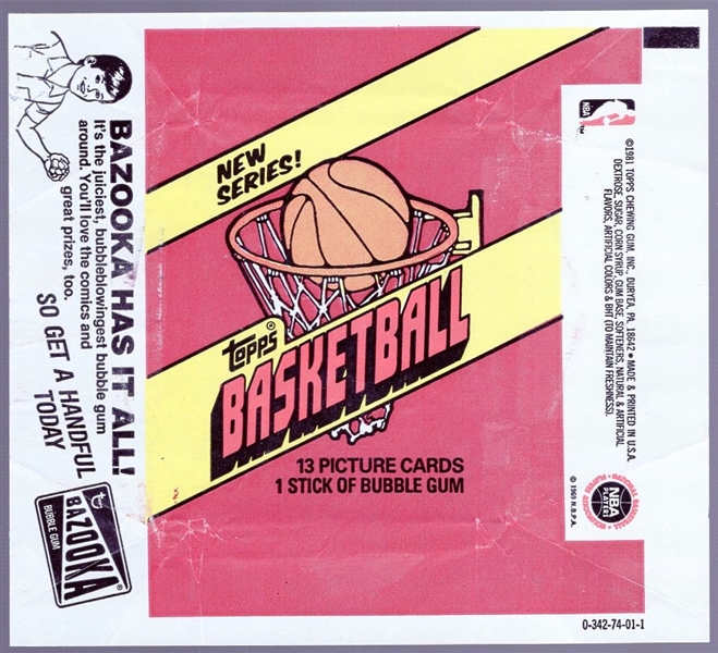 1981-82 Topps Basketball- 3 Wrappers “New Series “ on front