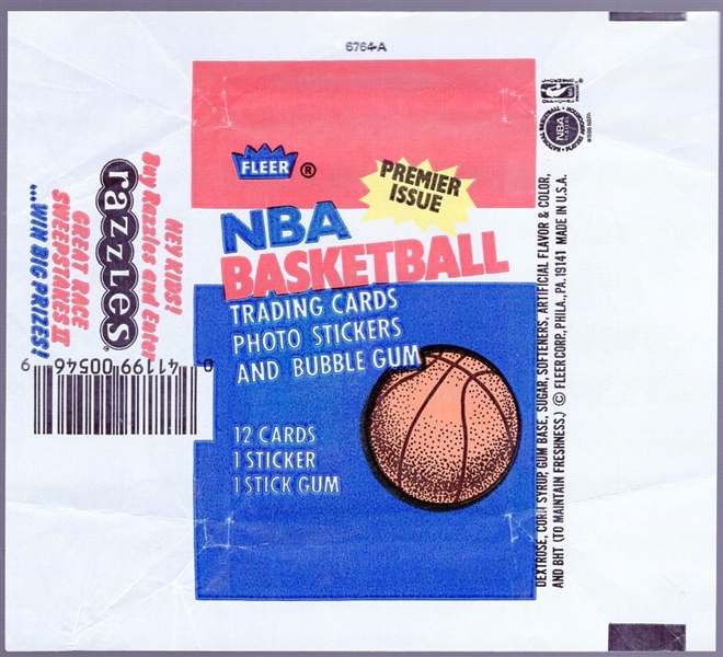 1986 -87 Fleer Basketball Wrappers- 4 Wrappers