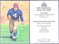 1990 Goal Line Art Pro Football Hall of Fame Cards- #49 Tuffy Leemans-30 cards